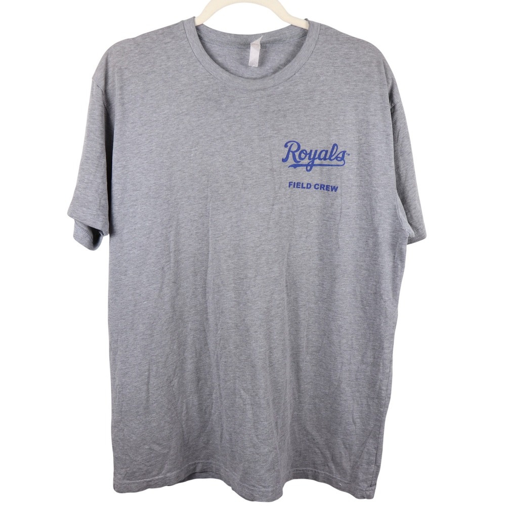 Y2K Kansas City Royals Field Crew‎ Gray Tee Shirt Mens XL or XXL 42x29 Heathered
